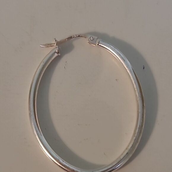 Elegant Silver Hoop Earrings - Picture 2 of 6